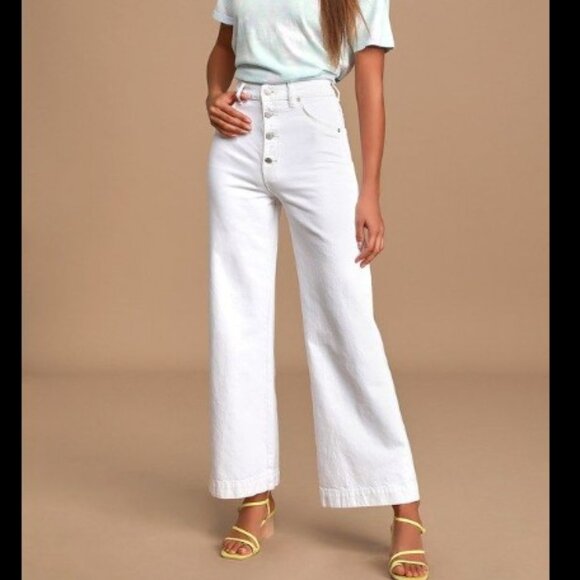 ROLLA'S Old Mate High rise Wide Leg Jean in Vintage White. Size 27 - Picture 1 of 13